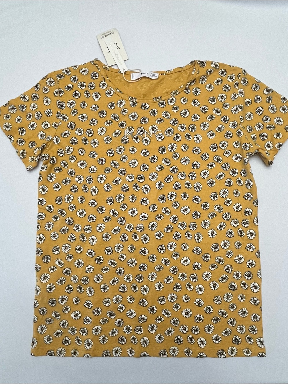 Mango Mustard Yellow Daisy Print Top